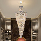 Luxury Large Crystal Chandelier For Hight Ceiling Living Room Long Staircase Light Fixture