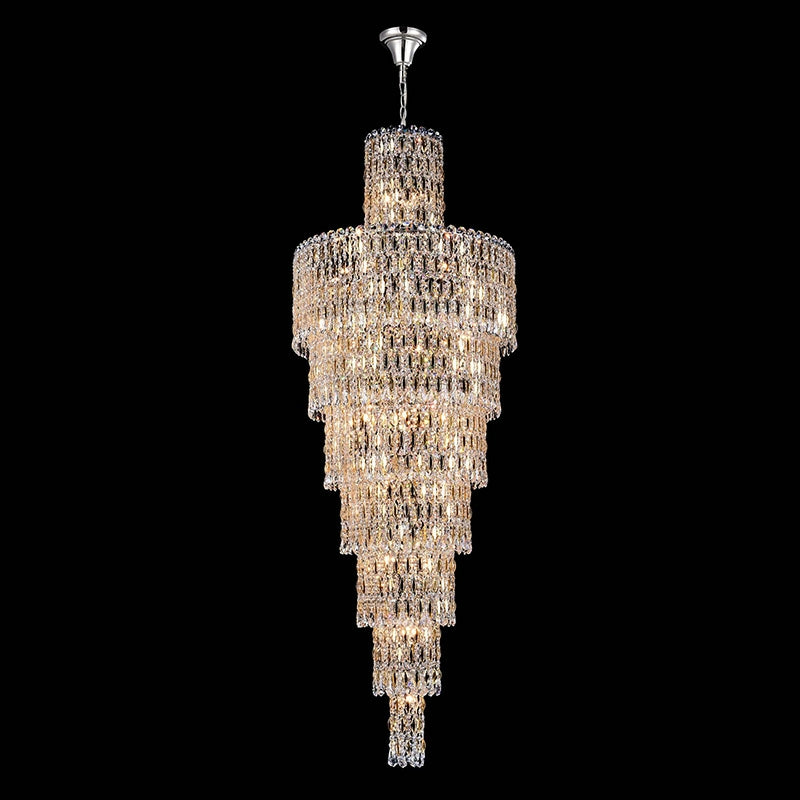 Luxury Large Crystal Chandelier For Hight Ceiling Living Room Long Staircase Light Fixture