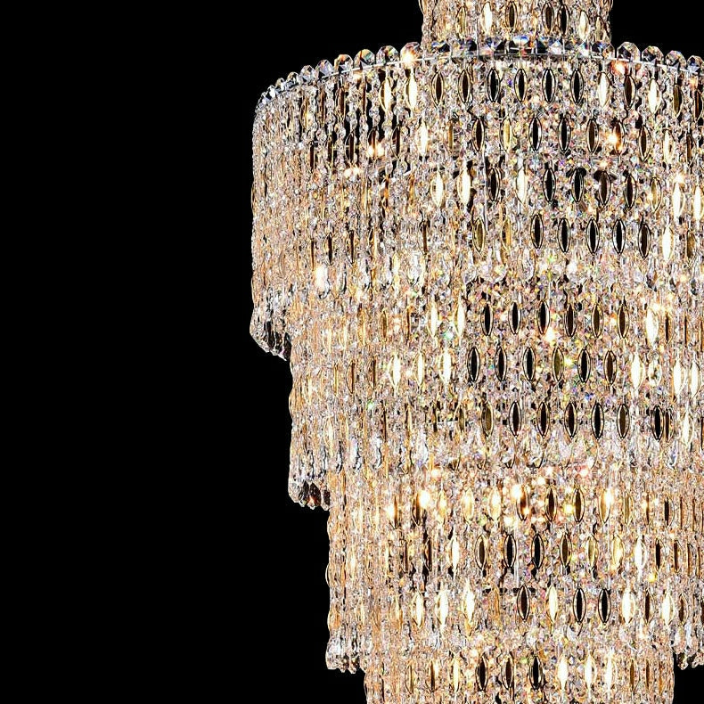 Luxury Large Crystal Chandelier For Hight Ceiling Living Room Long Staircase Light Fixture