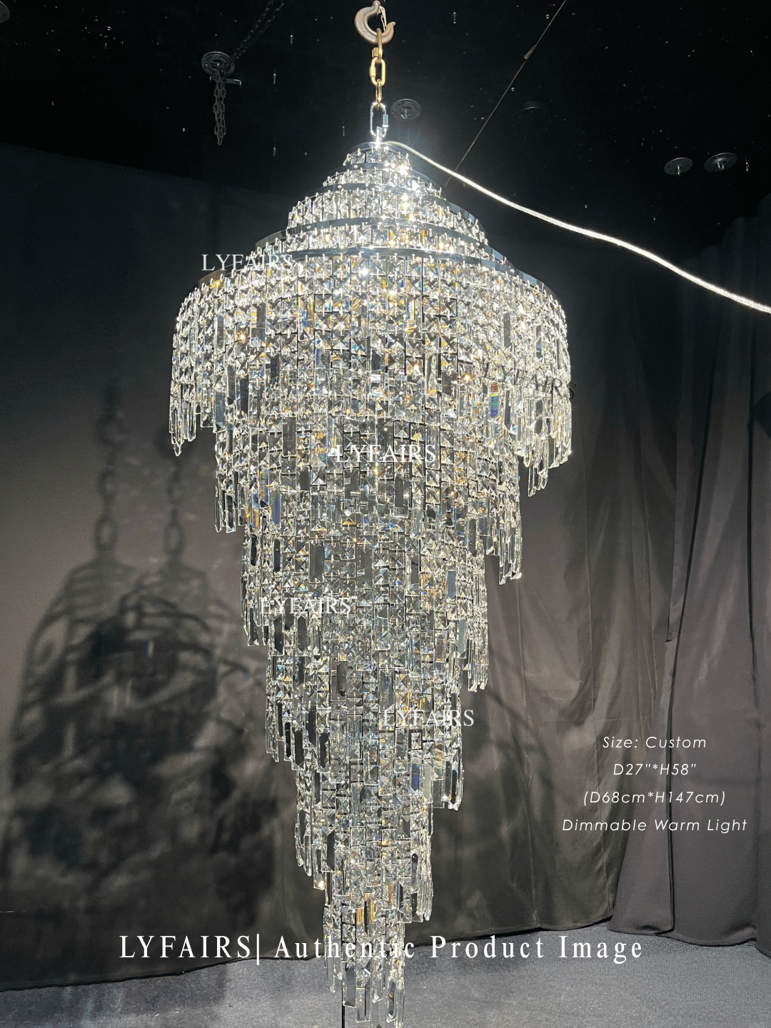 Luxury Spiral Crystal Chandelier For Foyer / Staircase