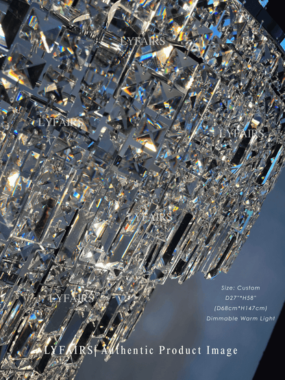 Luxury Spiral Crystal Chandelier For Foyer / Staircase