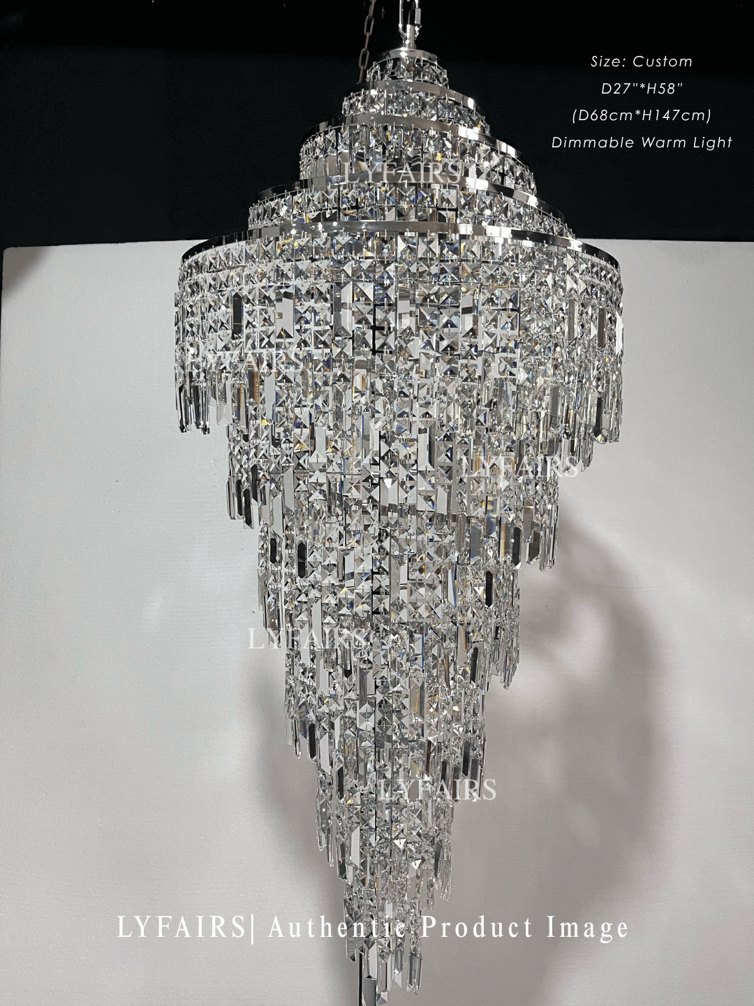 Luxury Spiral Crystal Chandelier For Foyer / Staircase