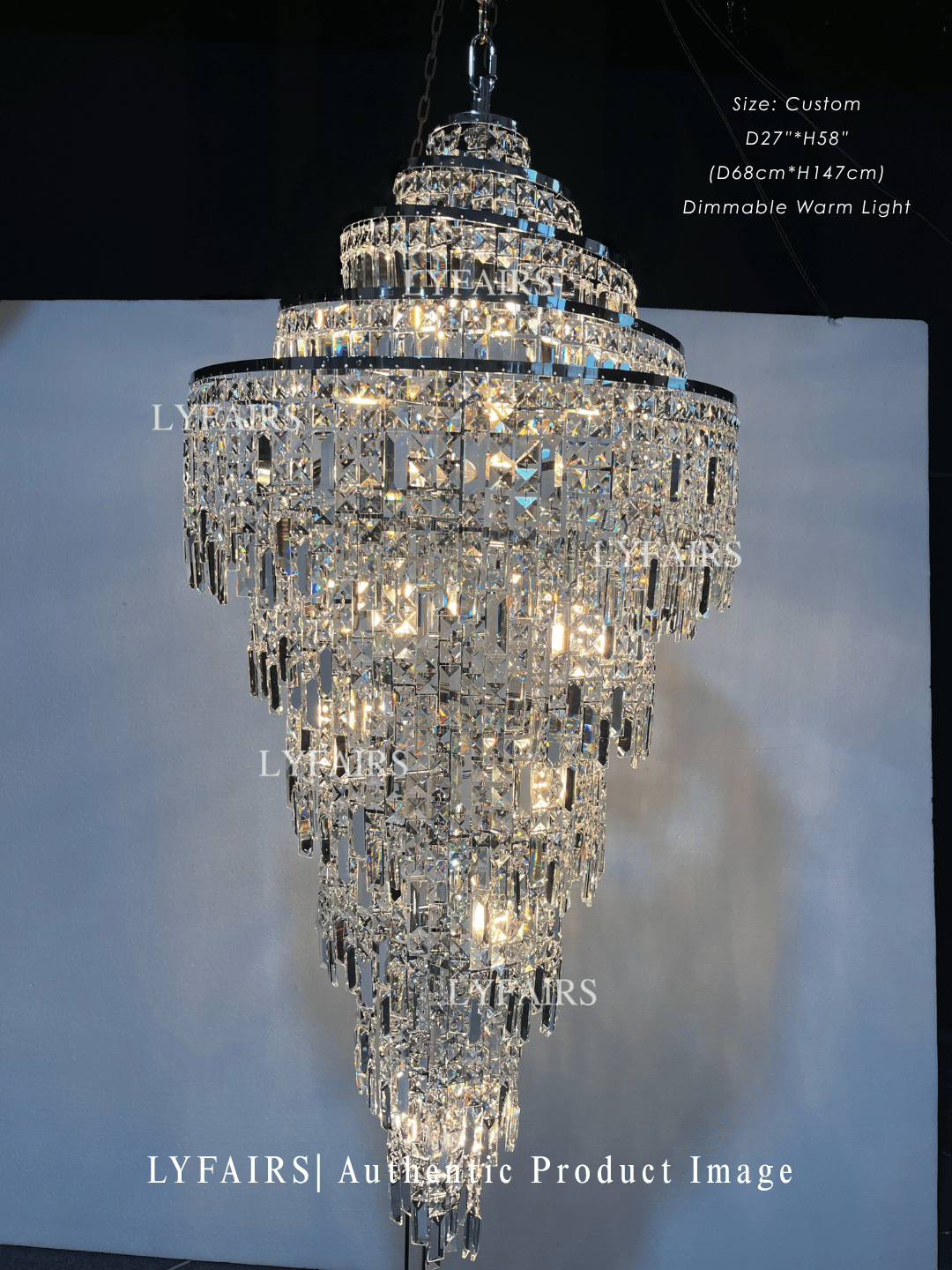 Luxury Spiral Crystal Chandelier For Foyer / Staircase