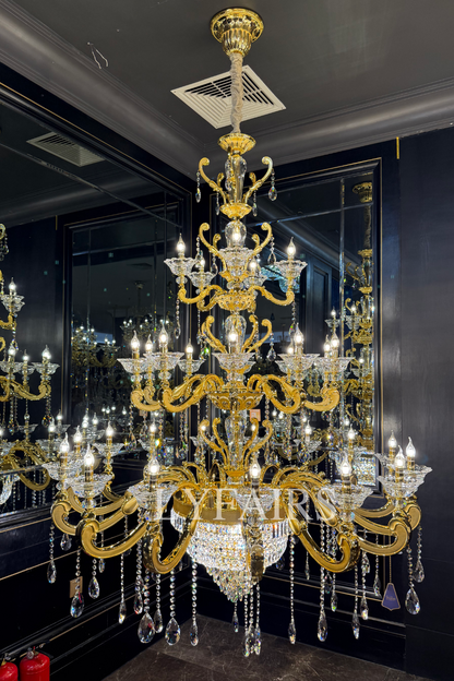 Baroque Revival Classical Brass Branches Candle Light Chandelier
