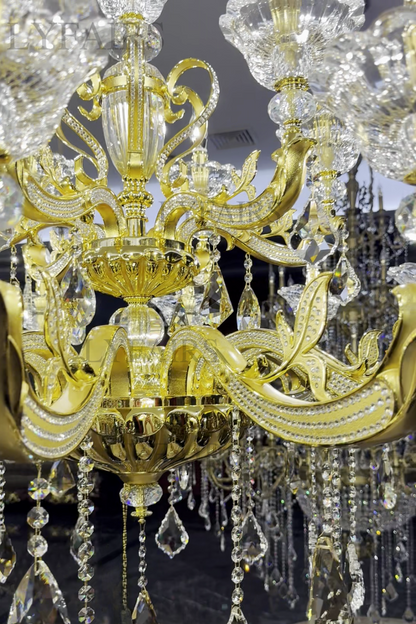 Eternal Baroque Revival Chandelier Series with Diamond-Inspired Crystal-Studded Light Arms