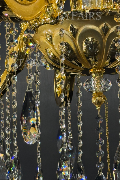Baroque Revival Classical Brass Branches Candle Light Chandelier