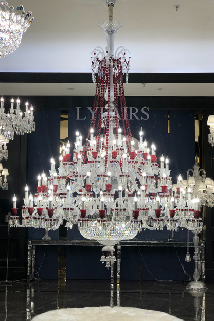 European-style Luxury Colorful Candle Crystal Oversized Chandelier Art Branch Designer Foyer/Staircase Light Fixture