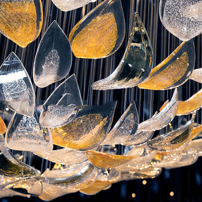 Golden Floating Leaves Chandelier