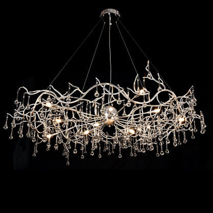 Dawn Livio Teardrop Branching Brass Round Chandelier