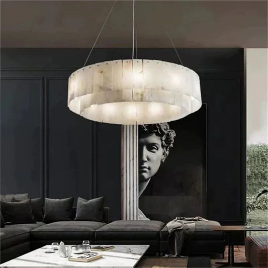 Alabaster Modern Round Chandelier- 23''