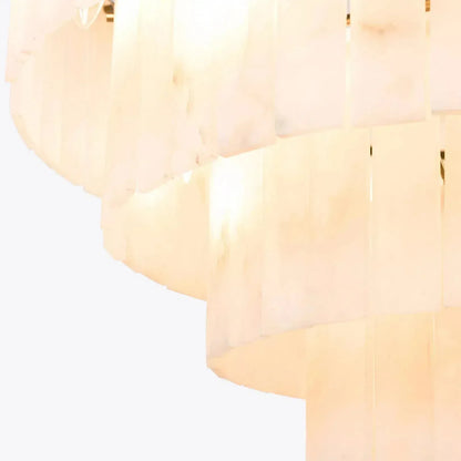 Modern Alabaster Tiered Chandelier - Merlin Lamps