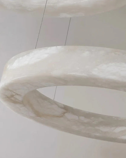 Modern Luxury Alabaster Ring Chandelier, Modern Circular Chandelier