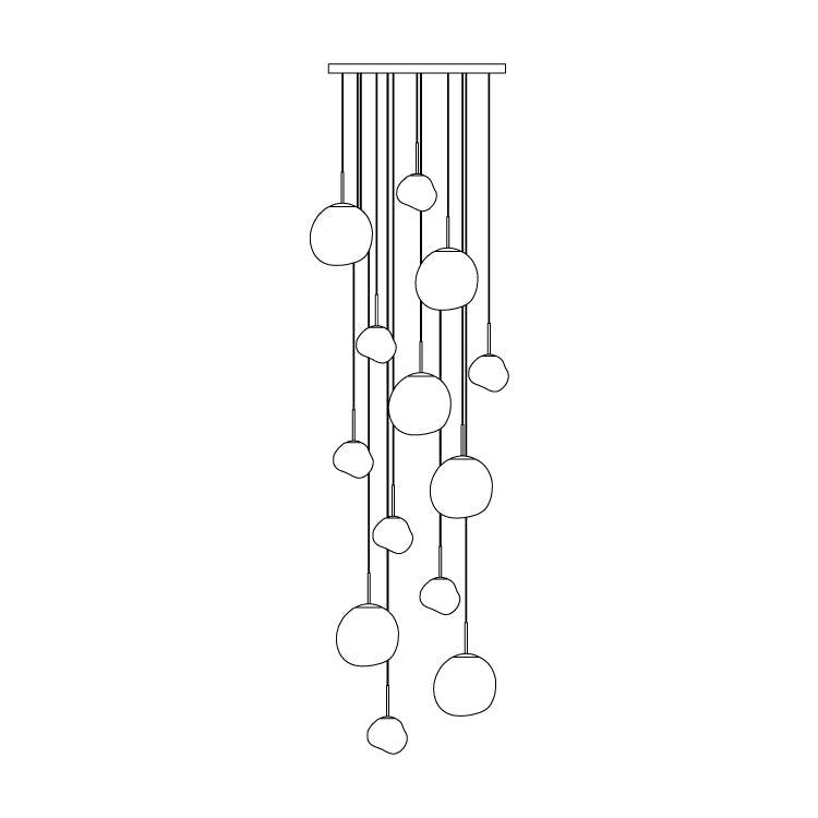 Multi Lava Round Chandelier