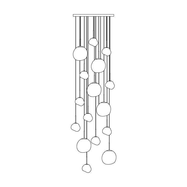 Multi Lava Round Chandelier