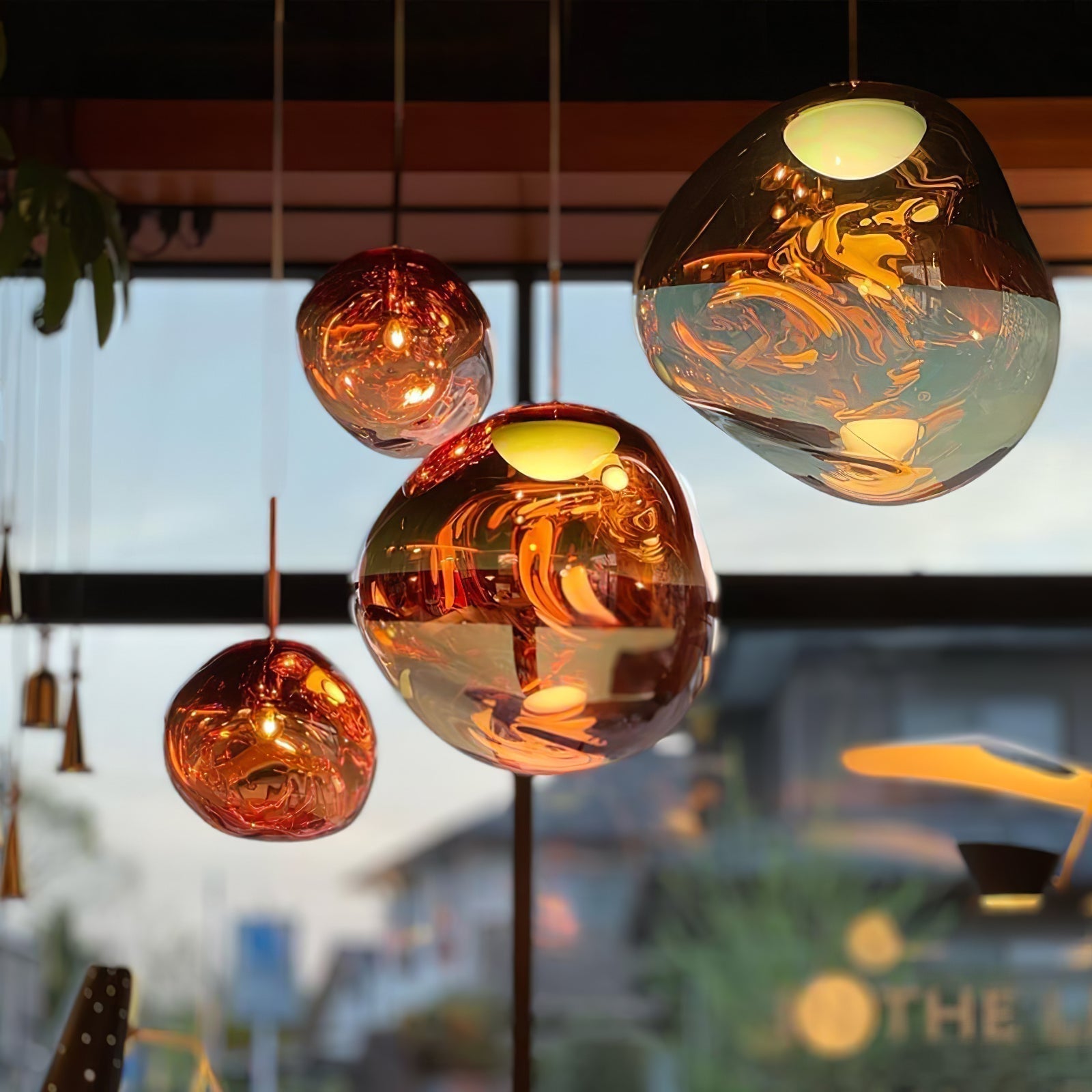Multi Lava Round Chandelier