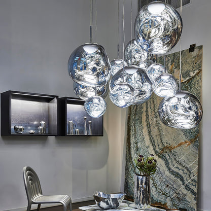 Multi Lava Round Chandelier