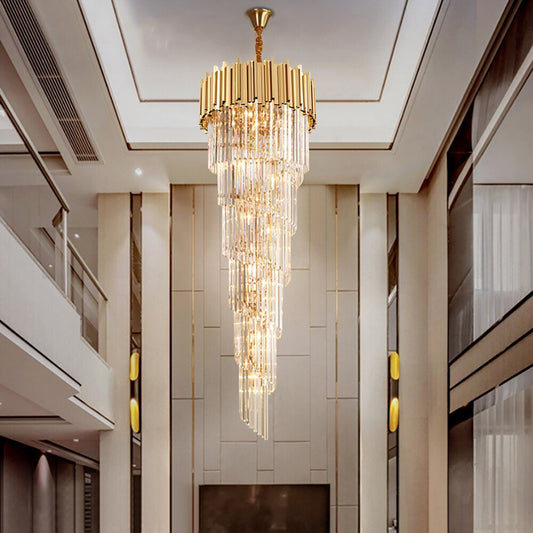 JC Modern cascade chandelier for staicase, lobby, hall, foyer, stairwell image | luxury furniture | cascade chandelier