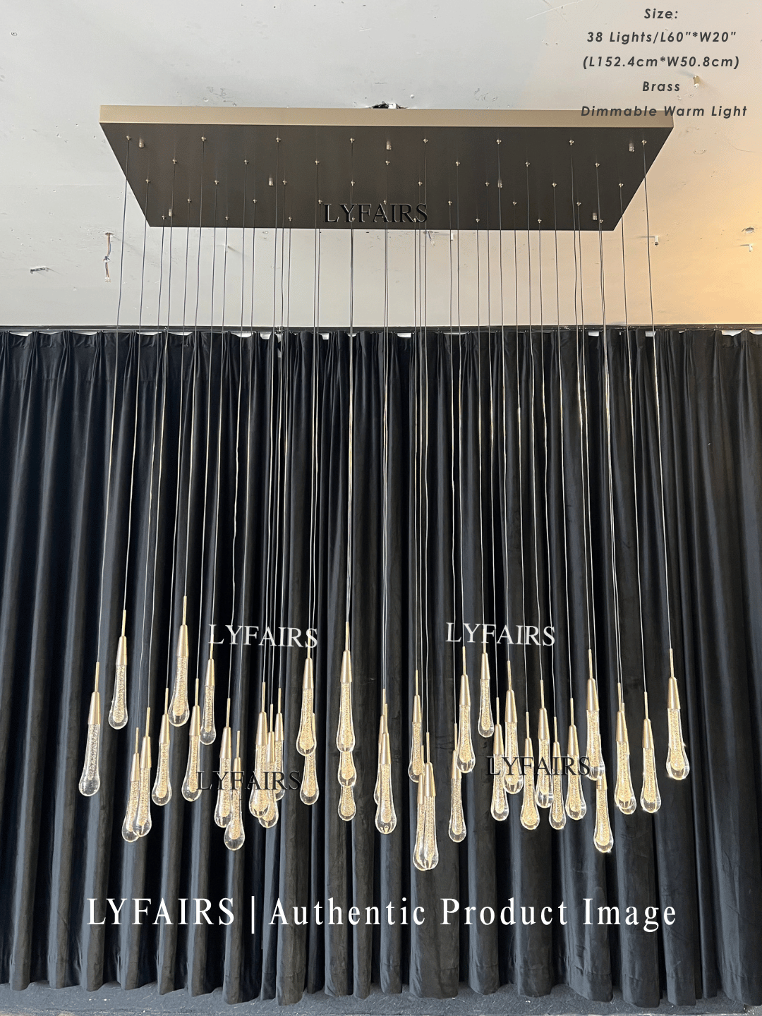 Modern Cascade Raindrop Linear Crystal Chandelier for Dining Room/Kitchen Island