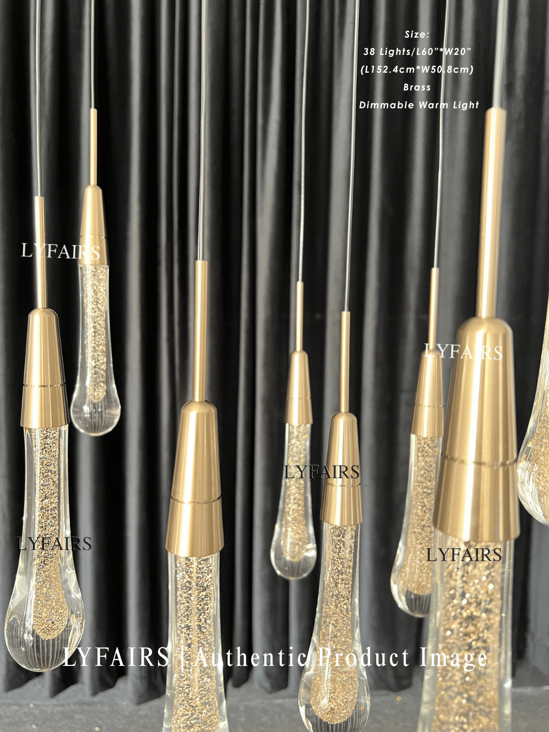 Modern Cascade Raindrop Linear Crystal Chandelier for Dining Room/Kitchen Island