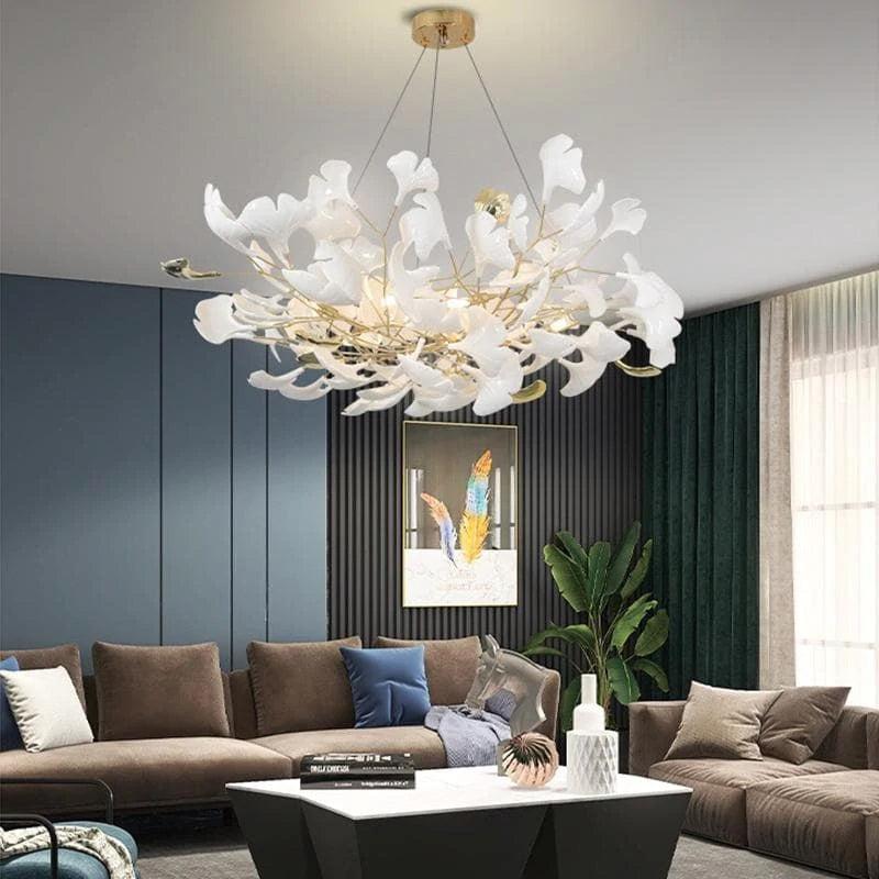 Modern Ceramic Petal Chandelier