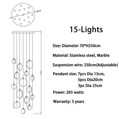 Nirvana Alabaster Long Staircase Chandelier