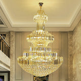 Modern Gold Foyer Extra Large Crystal Chandeliers Round Luxury Ceiling Light Fixture For Hall Entrance