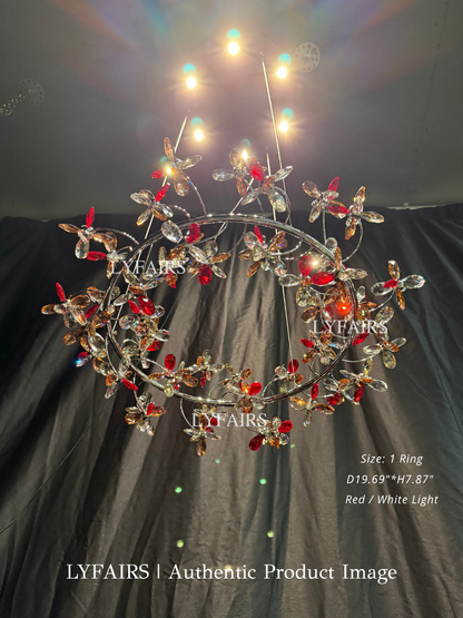 Modern Luxury 1/2/3-Tier Floral Crystal Ring Chandelier for Living Room/Staircase/Foyer
