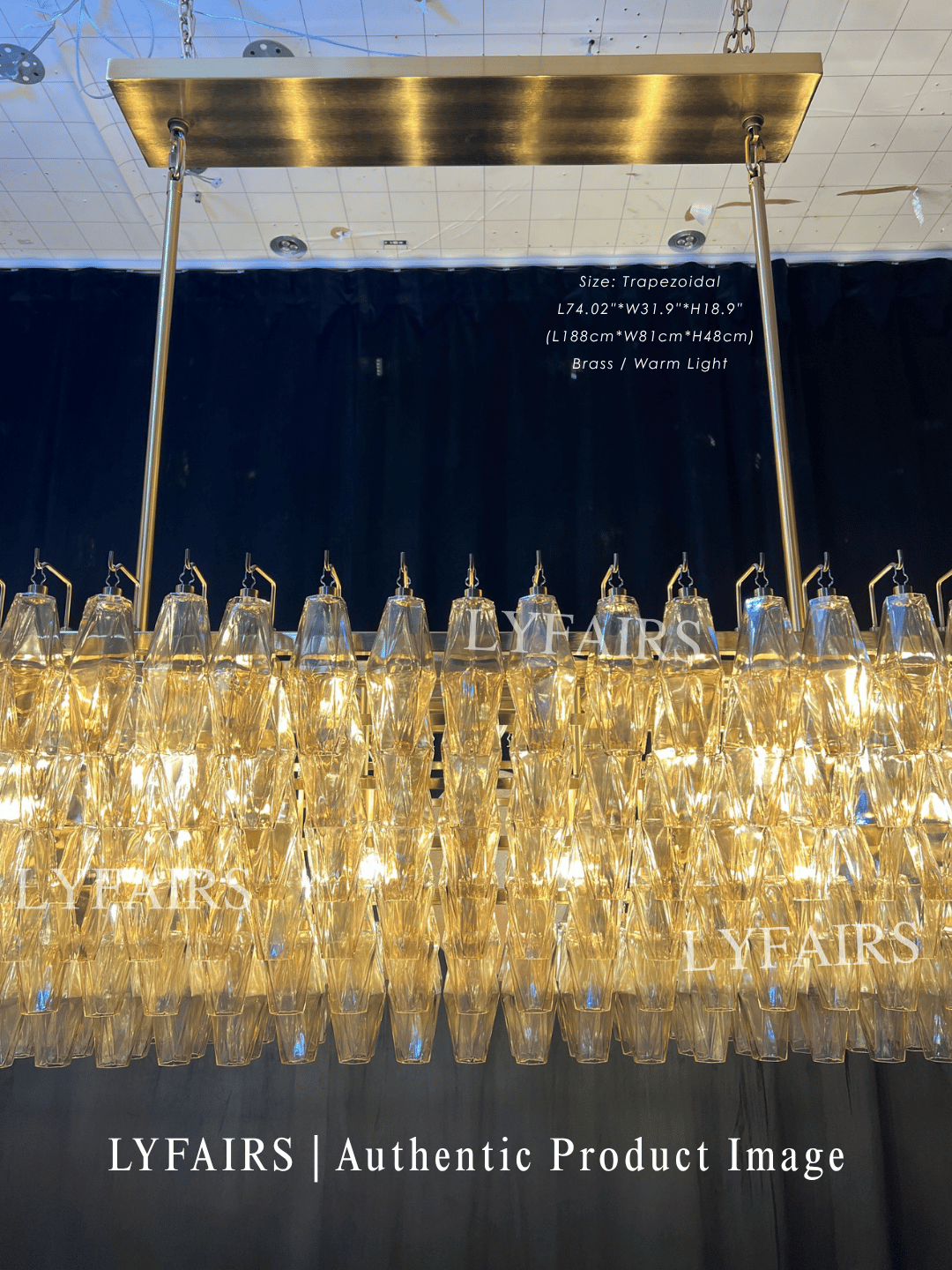 Modern Round/Rectangular/Funnel Smoke Glass Chandelier for Low-ceiling