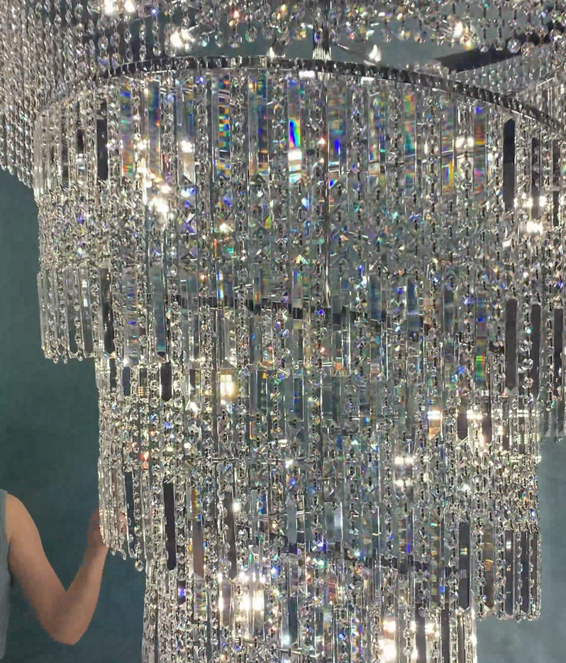 Modern Crystal Tassel Chandelier for Foyer/Staircase