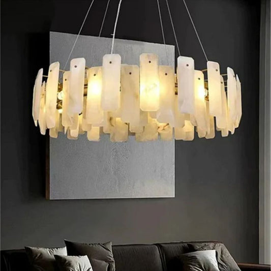 Denise Moira Alabaster Round Chandelier