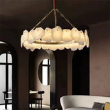 Theseus Alabaster Modern Snowflake Round Chandelier