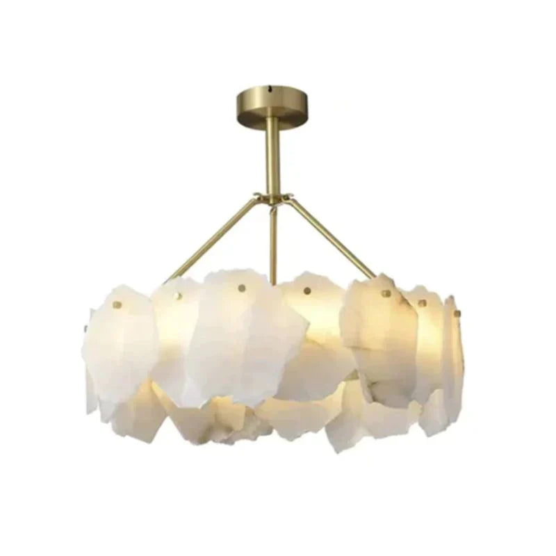 Theseus Alabaster Modern Snowflake Round Chandelier