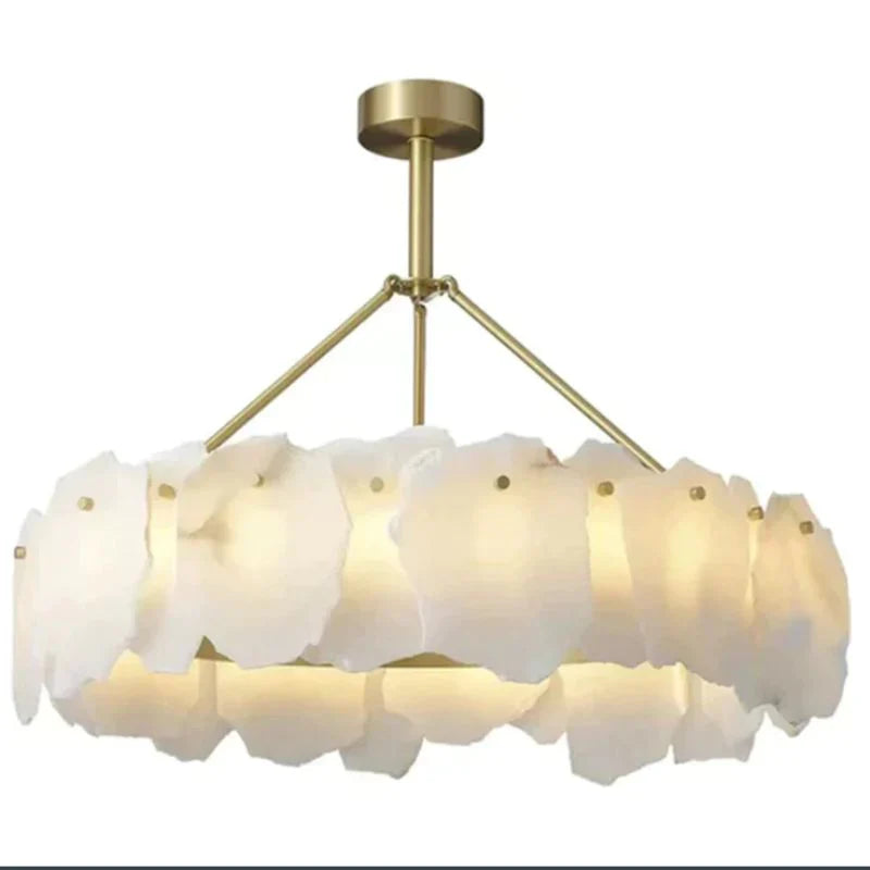 Theseus Alabaster Modern Snowflake Round Chandelier