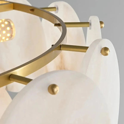 Noah Multi-Layer Natural Alabaster Round  Modern Chandelier 35''/43''