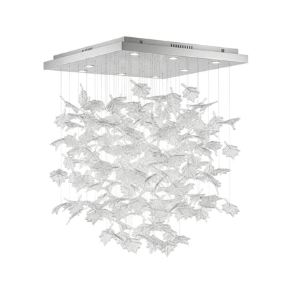 Multicolor Crystal Spiral Maple Leaf Chandelier