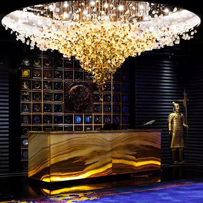 Crystal Stone Crystal Spiral Chandelier