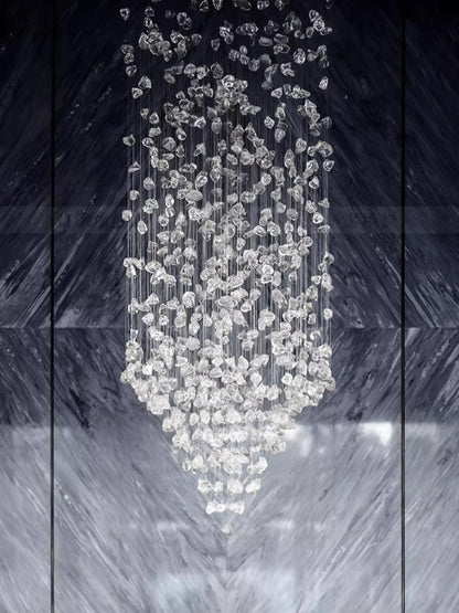 Crystal Stone Crystal Spiral Chandelier
