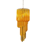 Murano Spiral Prisms Amber Chandelier