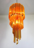 Murano Spiral Prisms Amber Chandelier