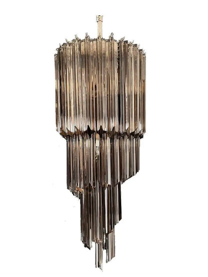 Murano Chandelier – Spiral – 54 prisms – Smoked