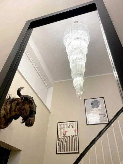 Murano Chandelier – Spiral – 215 prisms – Transparent