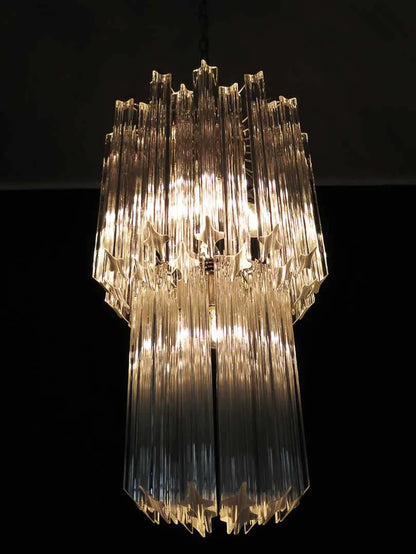 Murano Chandelier – Quadriedri – 46 prisms – Transparent