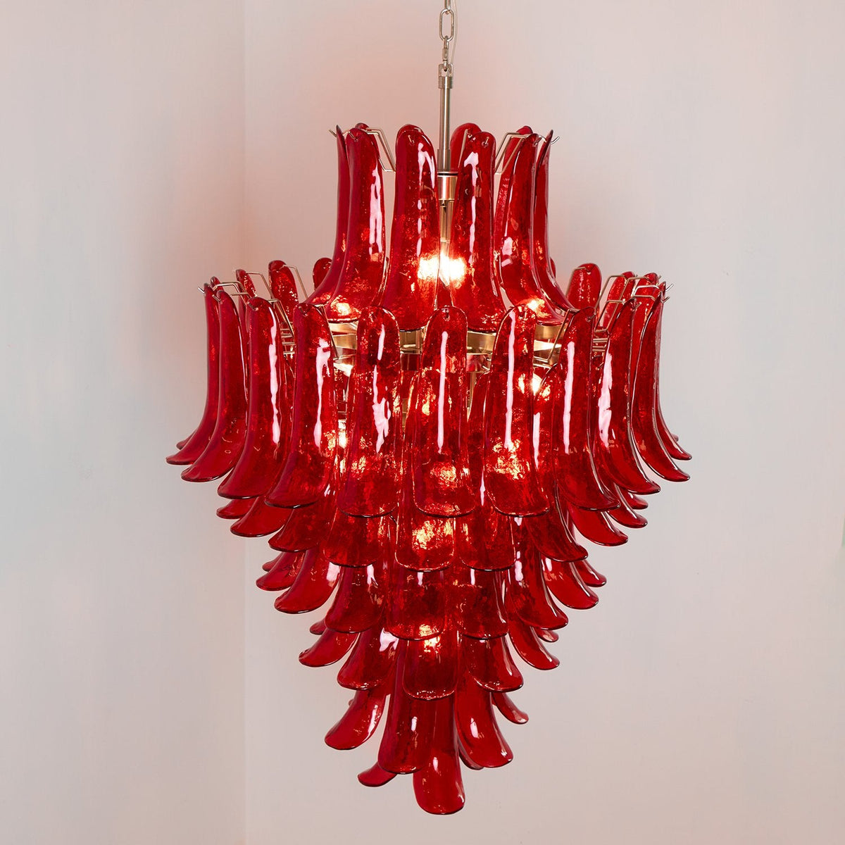 Glass Crimson Cascade Chandelier