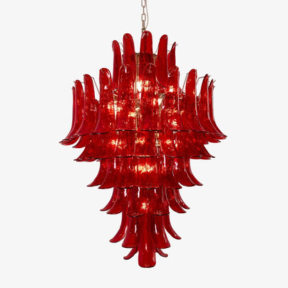 Glass Crimson Cascade Chandelier