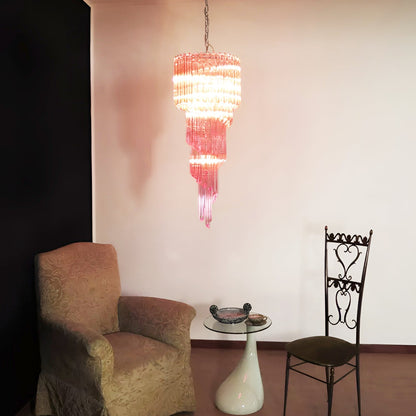 Spiral Prism Glass Chandelier