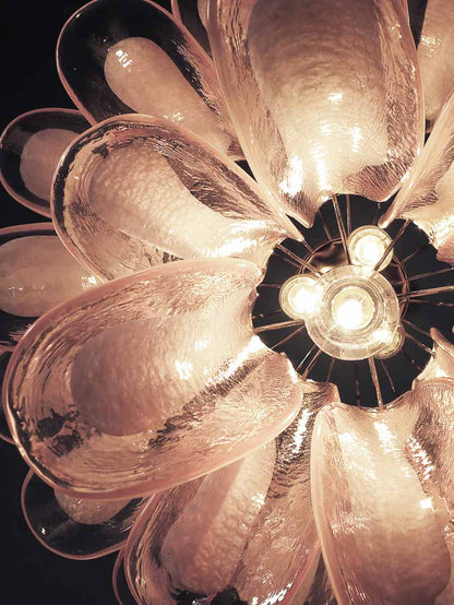 Murano Chandelier – 26 petals – Pink