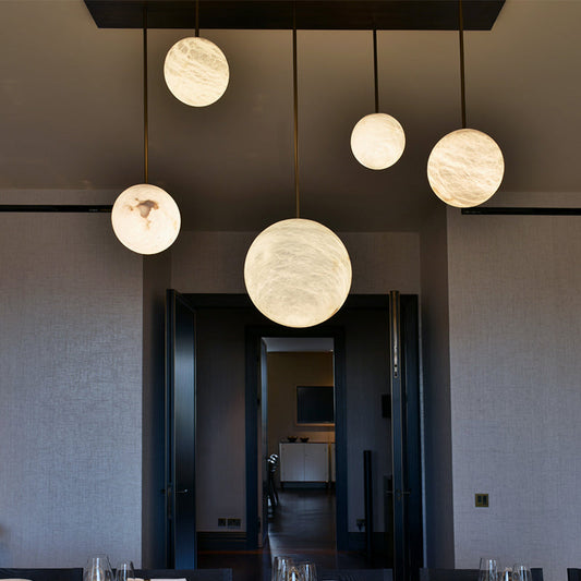 Nami Alabaster Sphere Multi-Light Chandelier