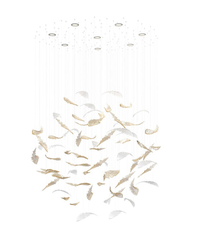 Galaxy Nectar Leaves Meteor Shower Crystal Spiral Chandelier