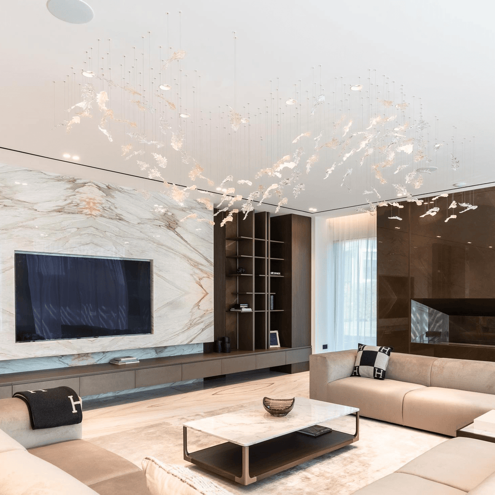 Galaxy Nectar Leaves Meteor Shower Crystal Spiral Chandelier