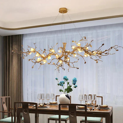 Mona Crystal Flower Branch Chandelier